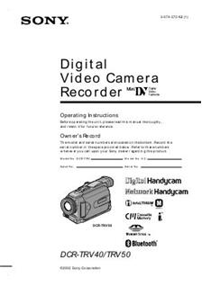 Sony DCR TRV 40 E manual. Camera Instructions.